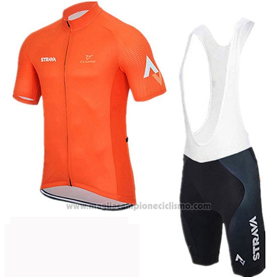 2019 Abbigliamento Ciclismo Rally Arancione Manica Corta e Salopette